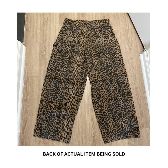 Viral Damson Madder Dion Leopard Cargo Jean - US 14 / UK 18 - Picture 4 of 7